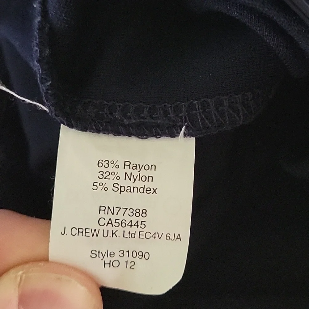 J.Crew Pixie Pants Dark Blue‎ Leggings With Zip Up Back Size 00R